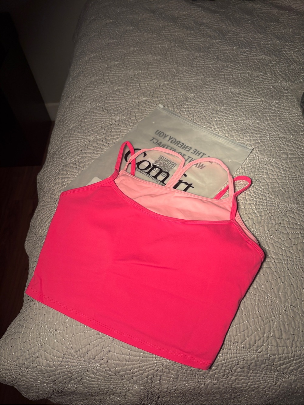 Comfrt Two Toned Pink Top w/ Built In Bra